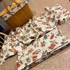 Longaberger Fruit Medley Set of 2 Window Valance Curtains - Valances Only